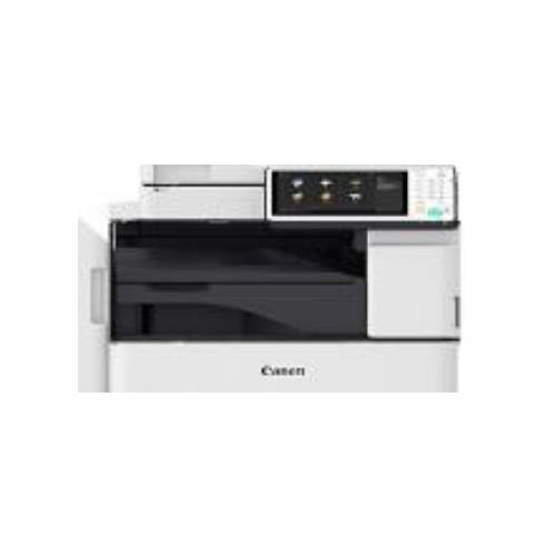 Canon 4000C002 printer/scanner finisher in white and black, featuring a control panel with buttons and a paper output tray on the front.