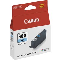 Canon PFI-300PC ink cartridge, light cyan, 14.4ml, rectangular, blue label, for Canon IPF printers.