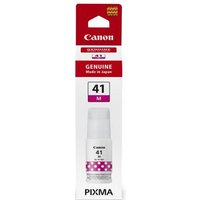 Magenta Canon ink bottle, model 4544C001/GI-41M, 70ml capacity, in white and red packaging with PIXMA branding.