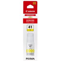 Yellow Canon GI-41Y ink bottle in white packaging with red and yellow accents, labeled for 7.7K pages, 70ml.