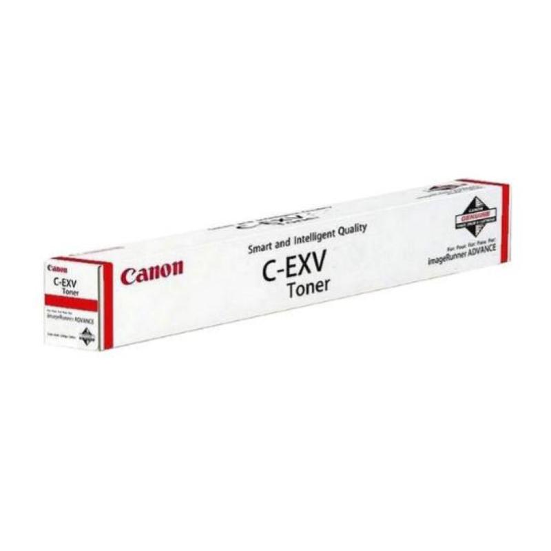Original yellow toner cartridge by Canon, packaged in a white box with red accents, labeled "C-EXV" and featuring the Canon logo and product details.