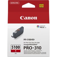 Canon red ink cartridge PFI-5100R in branded packaging for imagePROGRAF PRO-310 printer.