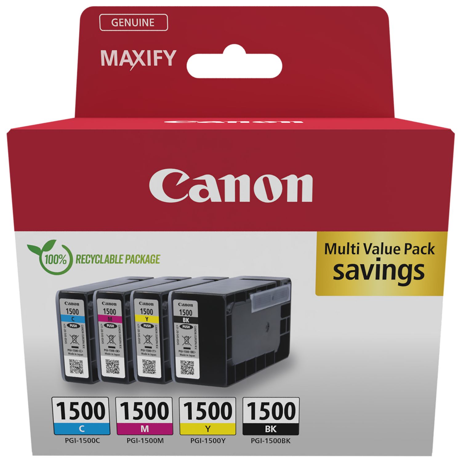 Canon 9218B006/PGI-1500BKCMY Ink cartridge multi pack Bk.C.M.Y 12.4ml - image 2
