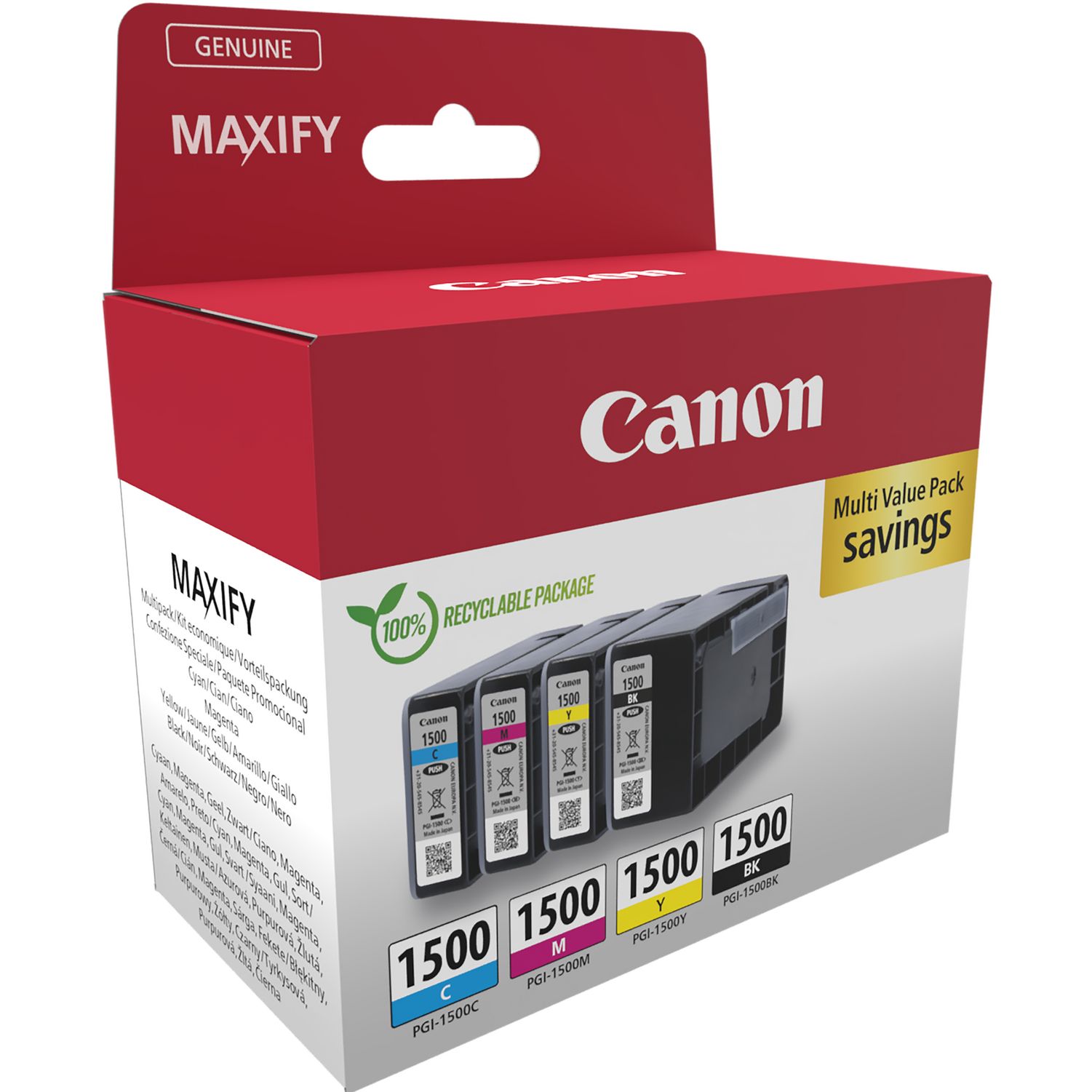 Canon 9218B006/PGI-1500BKCMY Ink cartridge multi pack Bk.C.M.Y 12.4ml - image 3