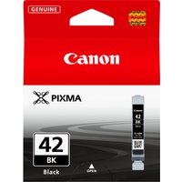 Canon CLI-42BK black ink cartridge in red packaging with PIXMA logo and 42 BK label.