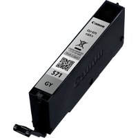 Black Canon CLI-571GY grey ink cartridge with QR code and model number on label.