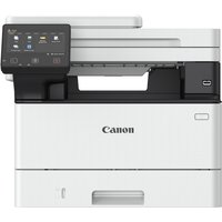 Canon i-SENSYS MF463dw laser printer, white with black accents, touchscreen display, Wi-Fi enabled, compact design.