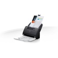 Compact black Canon A4 document scanner with paper feed tray and output tray, model DR-M160II.