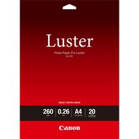 Canon LU-101 Luster Photo Paper Pro A4 pack, red cover, 20 sheets, 260gsm, glossy finish.