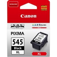 Canon PG-545XL black ink cartridge in white and red packaging with "PIXMA" and "XL" labels.