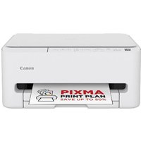 Canon PIXMA TS4150i white multifunction inkjet printer with front paper tray and top control panel.