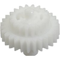 White Canon RU5-0177-000 drive gear with dual-layered teeth for printer/scanner, circular and compact design.
