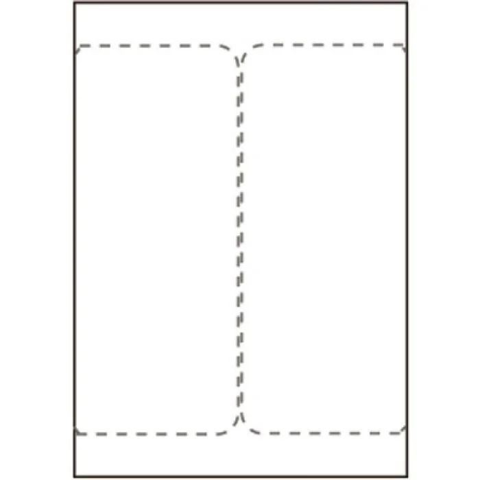 White, rectangular CAPTURE Ship-lel with dashed lines indicating two sections, measuring 105 x 220mm, designed for organizing or displaying items.