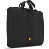 Black Case Logic 13.3" laptop sleeve with dual handles and a central zipper closure.
