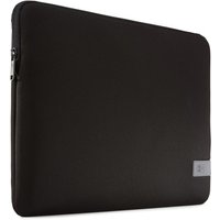 Black Case Logic Reflect 15.6" laptop sleeve with sleek design and subtle logo patch on the corner.