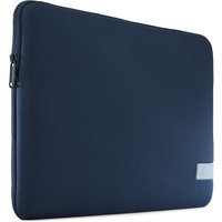 Dark blue Case Logic laptop sleeve, 15.6" size, with a sleek design and zipper closure on the side.