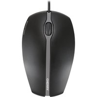 Black CHERRY GENTIX SILENT USB corded mouse with sleek design and central scroll wheel.