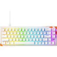 White Cherry K5 PRO TMR compact gaming keyboard with RGB backlighting and orange accents, USB QWERTY layout.
