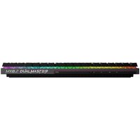 Black Cherry MX 8.2 Pro TMR wireless keyboard with RGB lighting, QWERTY Nordic layout, USB, RF, and Bluetooth connectivity.