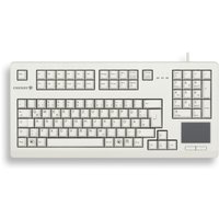 Grey Cherry TouchBoard G80-11900 keyboard with USB connection, QWERTY layout, and integrated touchpad.