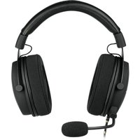 Black Cherry XTRFY H2 headset with padded headband, large ear cups, and adjustable boom microphone.