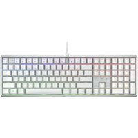 White Cherry XTRFY MX 3.1 keyboard with RGB backlit keys and a sleek, minimalist design.