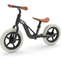 Black Chillafish Charlie 10' balance bike with brown seat and grips, white tires, and a lightweight frame.