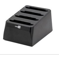 Black CipherLab 4-slot battery charger with slanted design and logo on front.