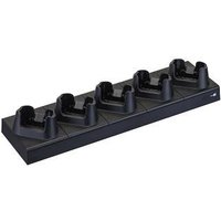 Black CipherLab 5-slot terminal charging dock with angled slots and compact design.