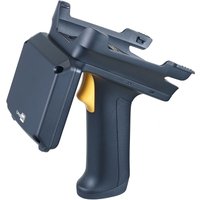 CipherLab UHF RFID reader with ergonomic black handle, yellow trigger, and rectangular antenna module.