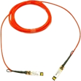 Orange fiber optic network cable, 16.40 feet long, with SFP connectors on both ends, designed for high-speed data transmission.