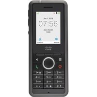 Black Cisco 6823 IP phone with LED screen, numeric keypad, navigation buttons, and speaker grill.