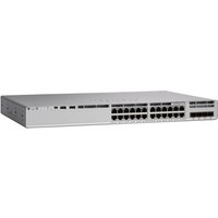 Cisco C9200L-24PXG-4X-E network switch, silver, 24 ports, managed L3, PoE, rack-mountable design.