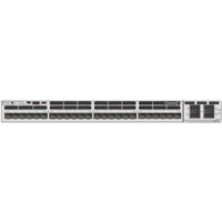 Cisco C9300X-24Y-A network switch, 1U rack-mounted, 24 ports, sleek silver design with ventilation grilles.