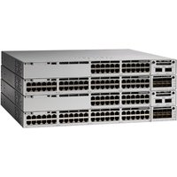 Cisco C9300X-48TX-A network switch, silver, rack-mountable, 48 Ethernet ports, dual power supplies, front panel LEDs