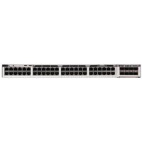 Cisco C9350-48U network switch, black with 48 ports, 1U rack-mountable, PoE support, LED indicators.