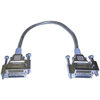 Black Cisco CAB-SPWR-100CM power cable, 1 meter, with two silver connectors and secure screws.