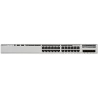 Grey Cisco Catalyst 9200L switch with multiple Ethernet ports and PoE capability, rectangular design.