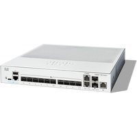 Grey Cisco Catalyst C1300-12XS network switch with multiple ports and LED indicators on the front panel.