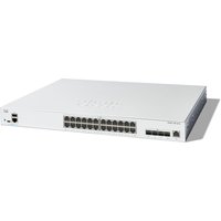 Cisco Catalyst C1300-24XT network switch, grey, 24 ports, managed L2/L3, sleek rectangular design.