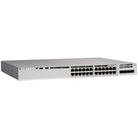 Cisco Catalyst 9200L switch, 24 Ethernet ports, sleek rectangular design, silver-gray finish, rack-mountable.