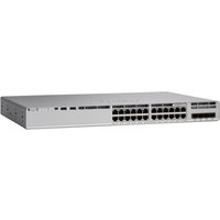 Cisco Catalyst 9200L switch, silver, 48 Ethernet ports, compact design, rack-mountable.