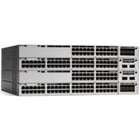 Cisco Catalyst C9300-48U-A network switch, grey, with multiple Ethernet ports and stackable design.