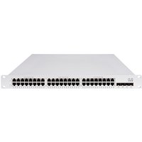Grey Cisco Meraki MS150 network switch with 48 Ethernet ports and 4 SFP+ uplink ports in a sleek, rectangular design.