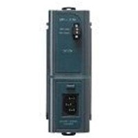 Cisco PWR-IE50W-AC-IEC power supply, dark gray with vented sides and front label, compact rectangular design.