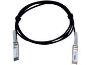 Black 1-meter InfiniBand/fibre optic cable with two SFP28 connectors, featuring metal ends and a flexible design for high-speed data transmission.