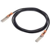 Black 2-meter SFP28 cable with orange connectors at each end, designed for 25GBASE-CU applications, featuring a flexible, durable material for reliable data transmission.