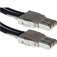 Metallic Cisco STACK-T3A-3M InfiniBand/fibre optic cable with dual silver connectors and black wiring.