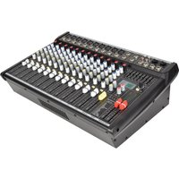 Black Citronic CSP Series mixer with 14 inputs, built-in effects, sliders, knobs, and LED indicators.