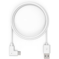 White 6ft USB-A to 90-degree USB-C charging cable with right angle connector by Compulocks.